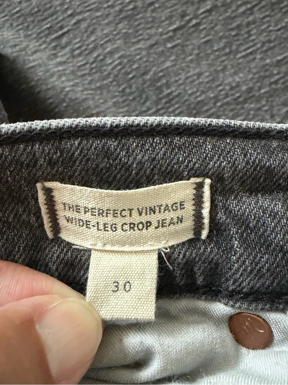 Madewell Perfect Vintage Wide Leg Crop Jeans Womens 30 Gray High Rise Raw Hem - Picture 4 of 12